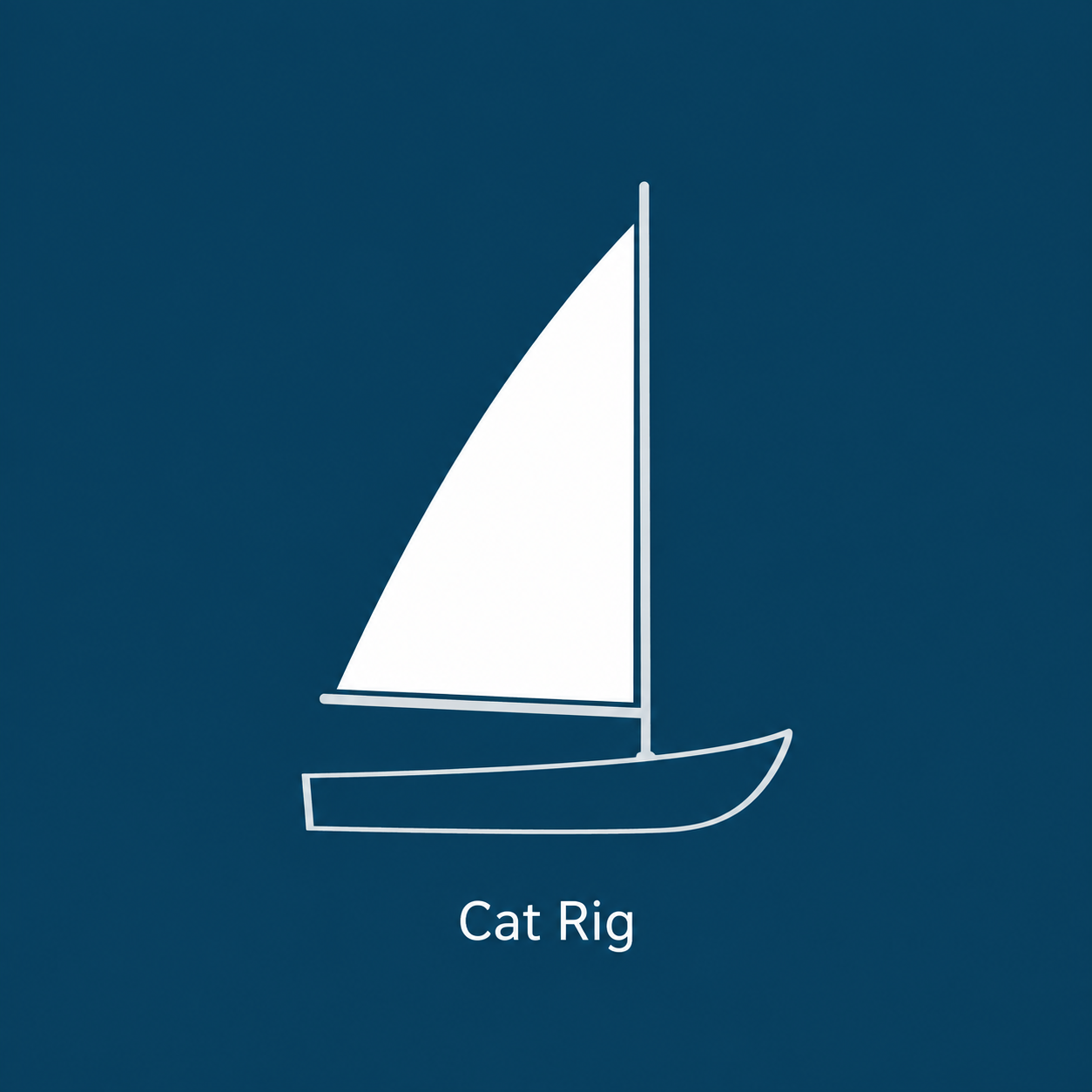 Cat sail rig.