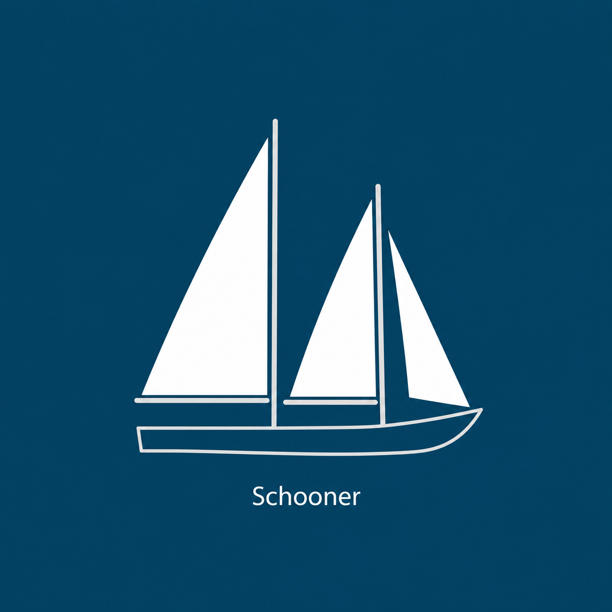 Schooner sail rig.